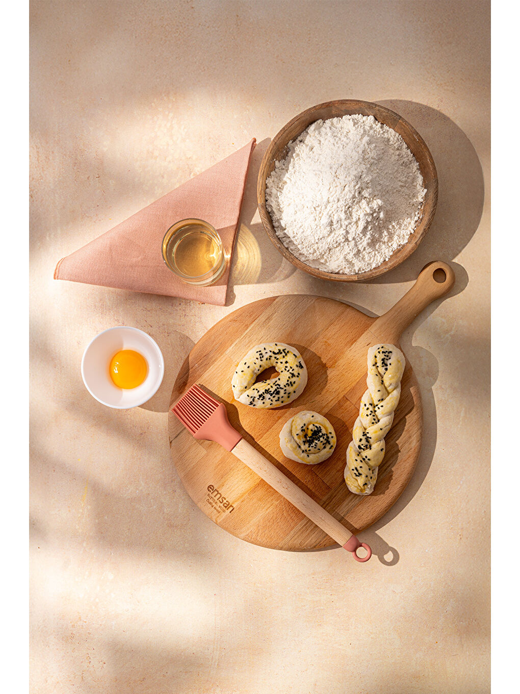 Pembe Rustik Silikon Yumurta Fırçası-3