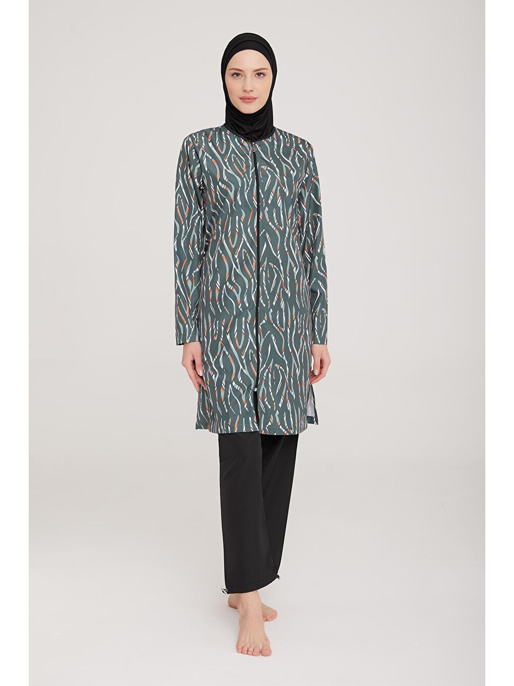 Paraşüt Tam Kapalı Tesettür Mayo Sava 2 9068 Siyah-1