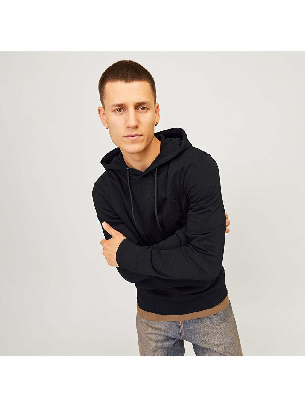 Jack & Jones Siyah Hood Paulos Erkek Siyah Kapüşonlu Sweatshirt - 1