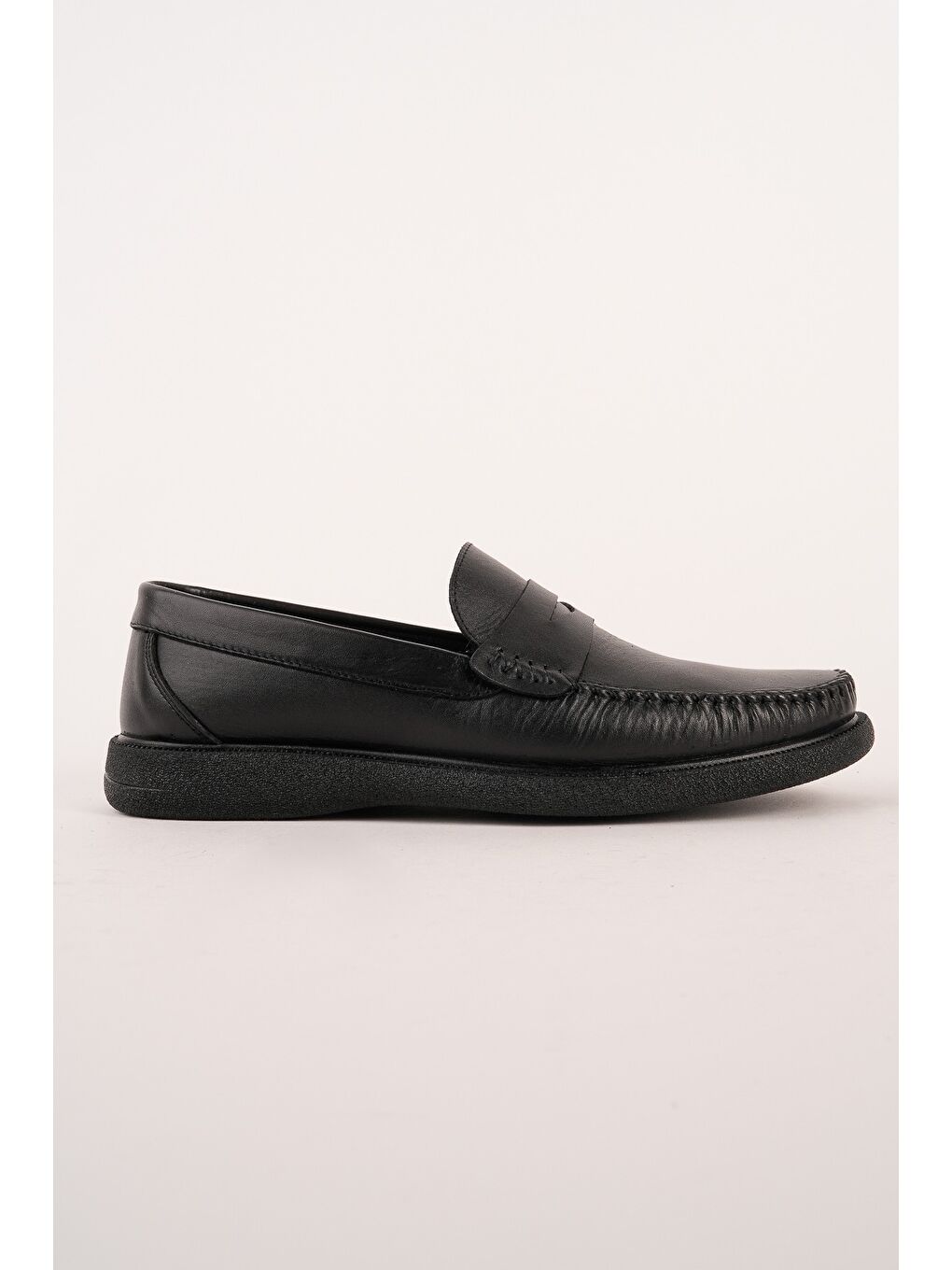 Siyah GENTZ Hakiki Deri Rahat Taban Erkek Günlük Klasik Loafer Ayakkabı