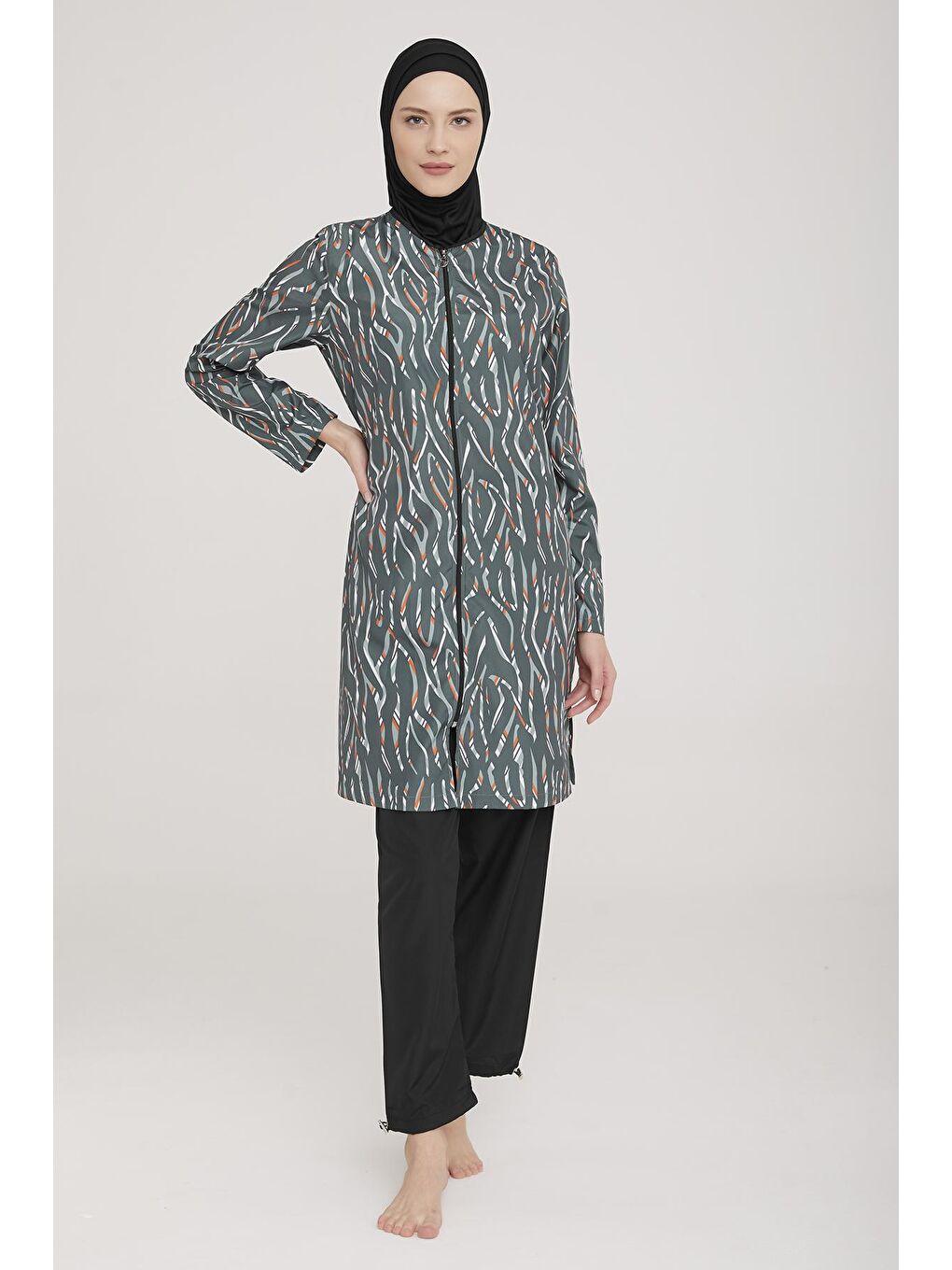 Paraşüt Tam Kapalı Tesettür Mayo Sava 2 9068 Siyah-3