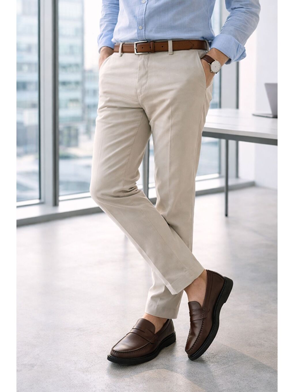 Kahverengi GENTZ Hakiki Deri Rahat Taban Erkek Günlük Klasik Loafer Ayakkabı-6