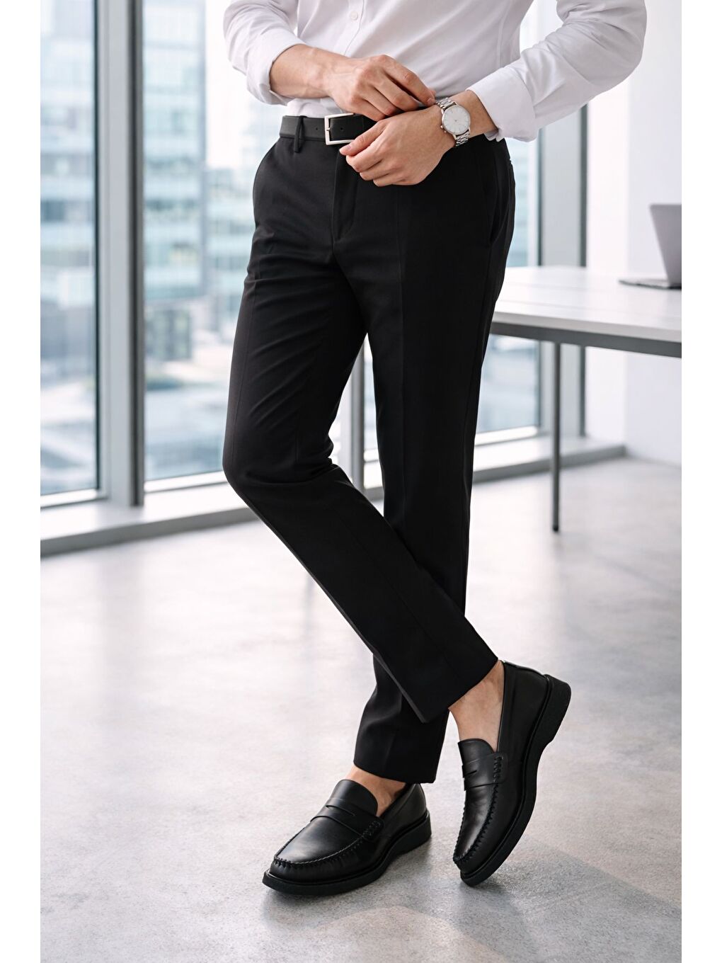 Siyah GENTZ Hakiki Deri Rahat Taban Erkek Günlük Klasik Loafer Ayakkabı-5