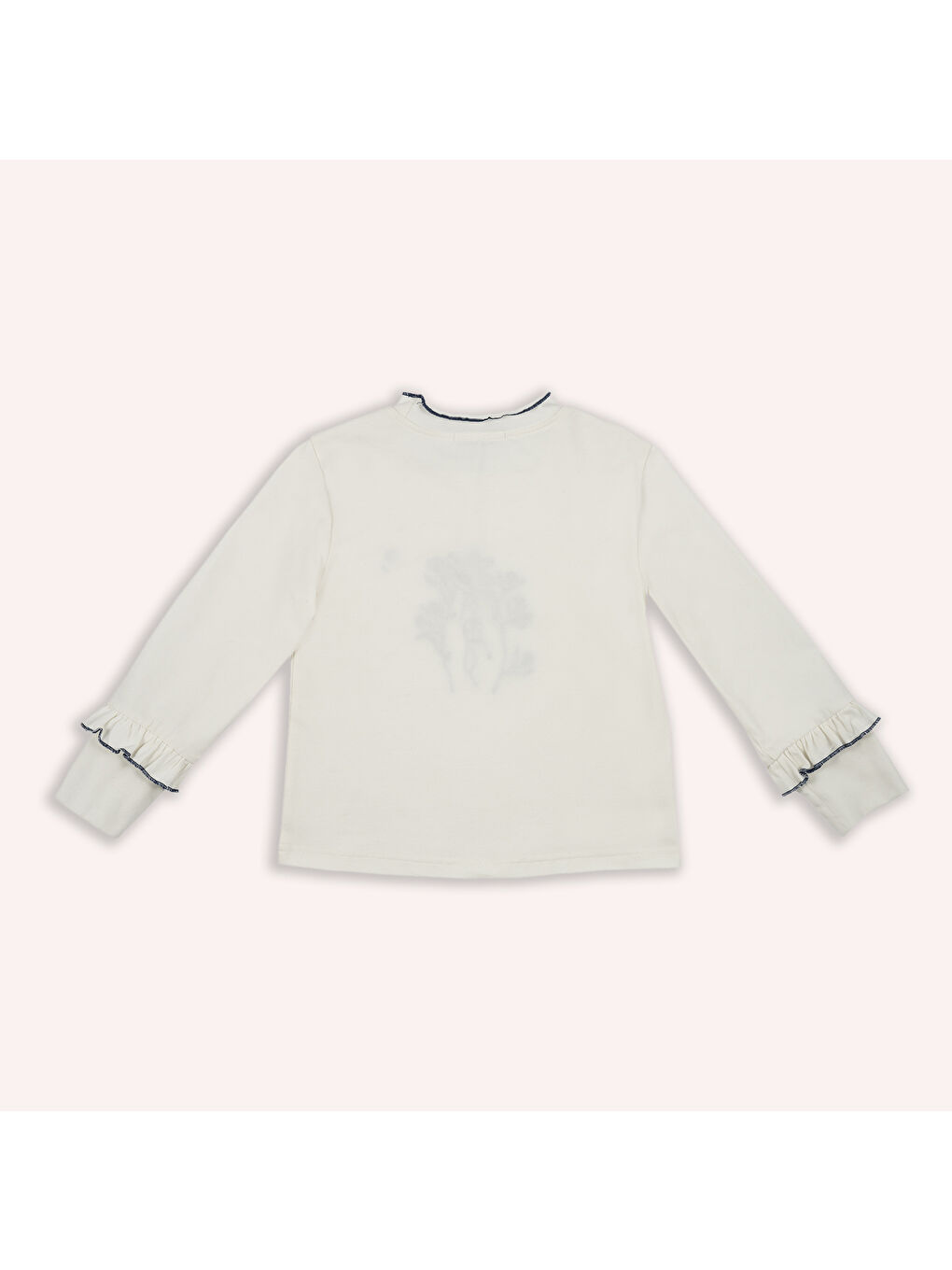 Panço Ekru Kız Çocuk Nakışlı  Sweatshirt  Lacivert - 5