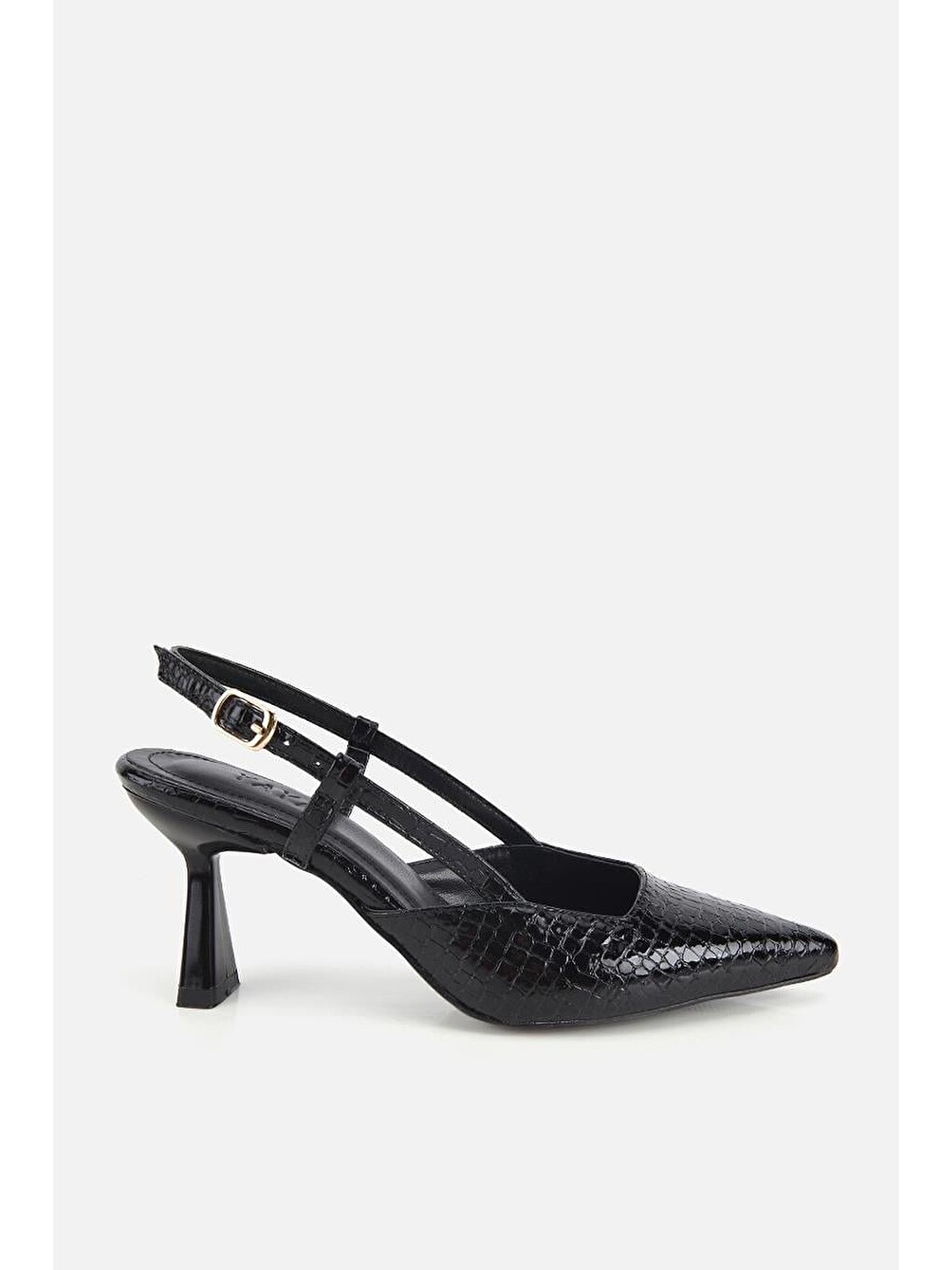 Kadın Siyah Arkası Açık İnce Topuklu Stiletto