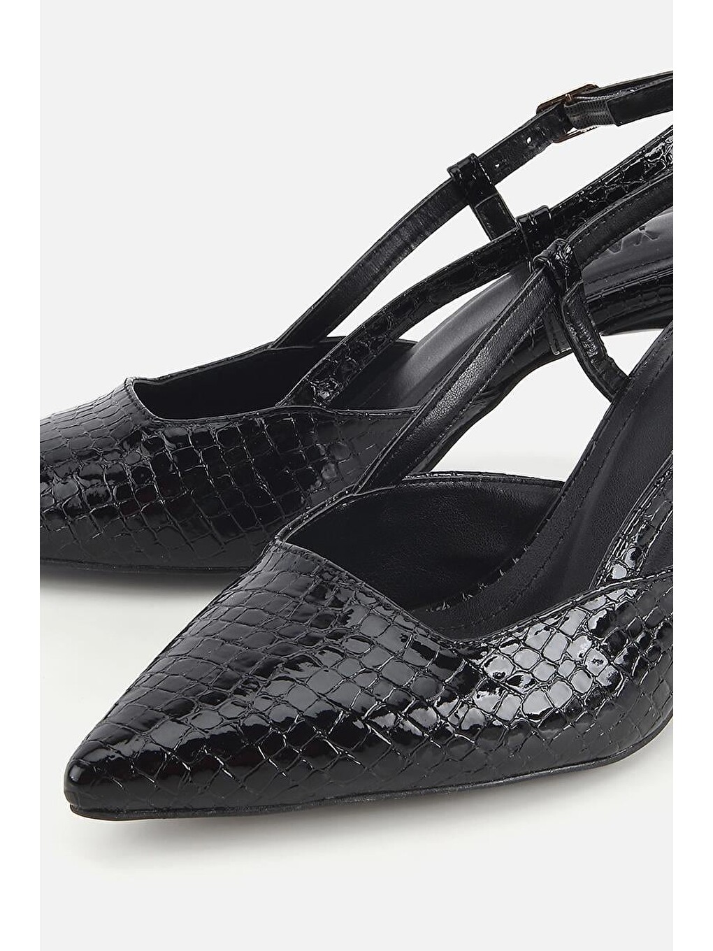 Kadın Siyah Arkası Açık İnce Topuklu Stiletto-2