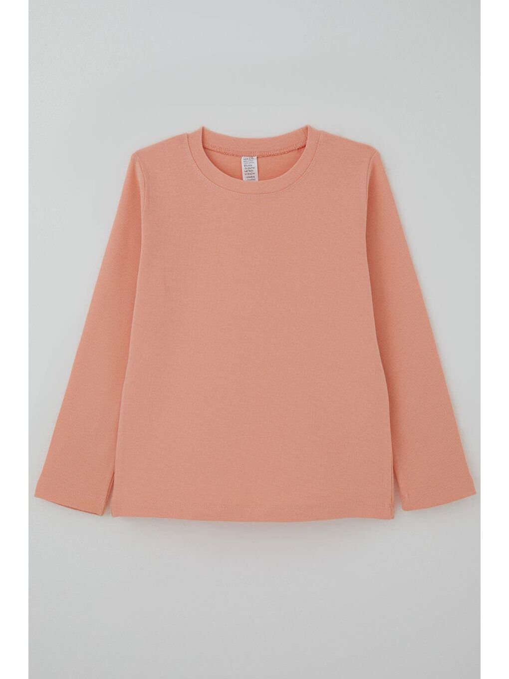 Pembe Kız Çocuk Uzun Kollu Tişört Basic Somon (4-8 Yaş)