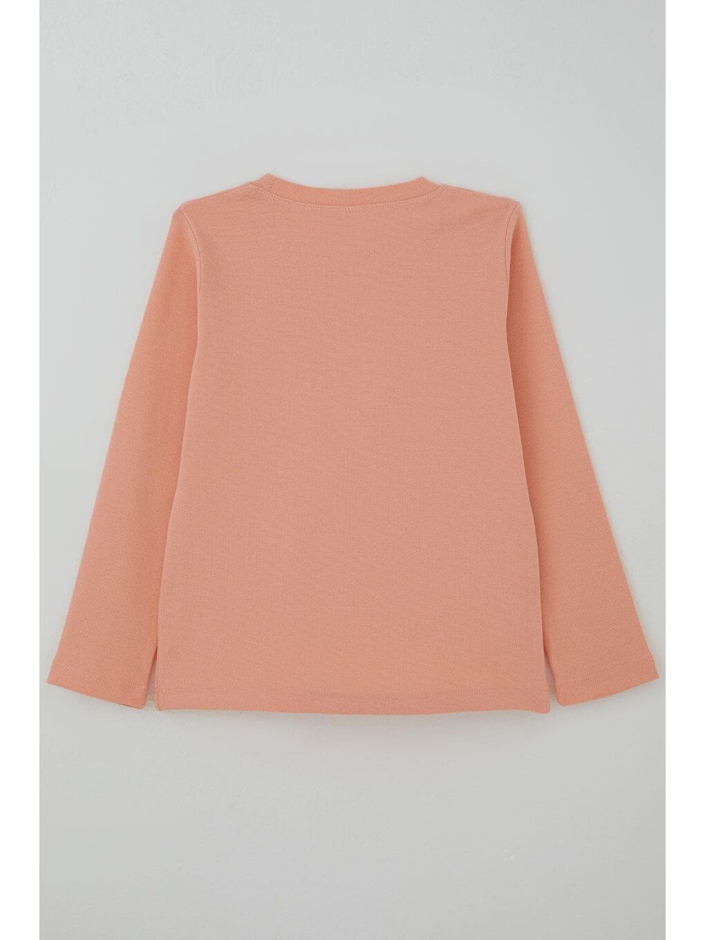 Pembe Kız Çocuk Uzun Kollu Tişört Basic Somon (4-8 Yaş)-1