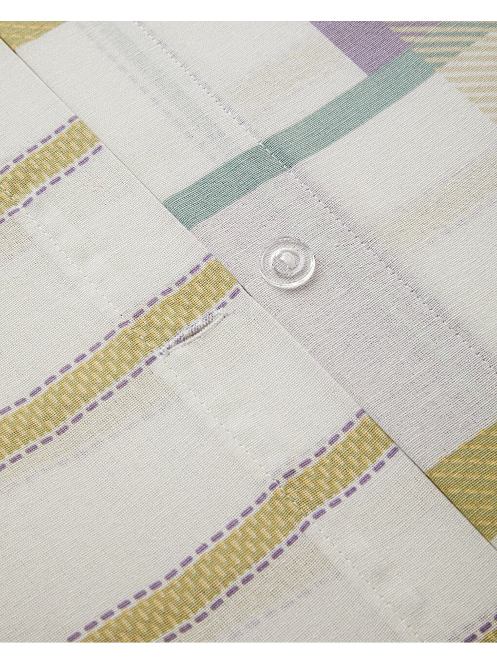 Pop Grid Kolay Ütülenir Çift Kişilik Nevresim Seti 200x220 cm Lila-Yeşil-6