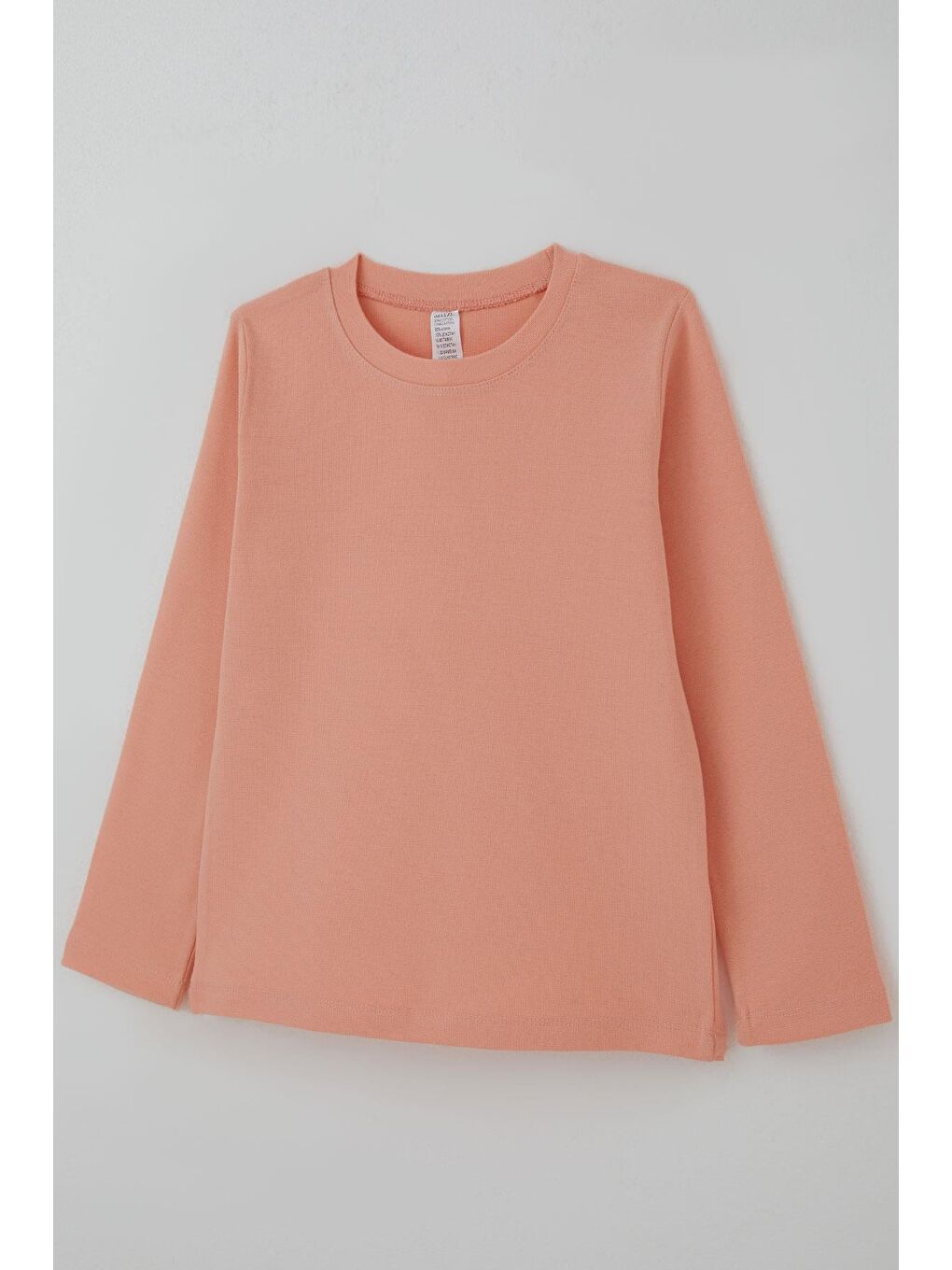 Pembe Kız Çocuk Uzun Kollu Tişört Basic Somon (4-8 Yaş)-2