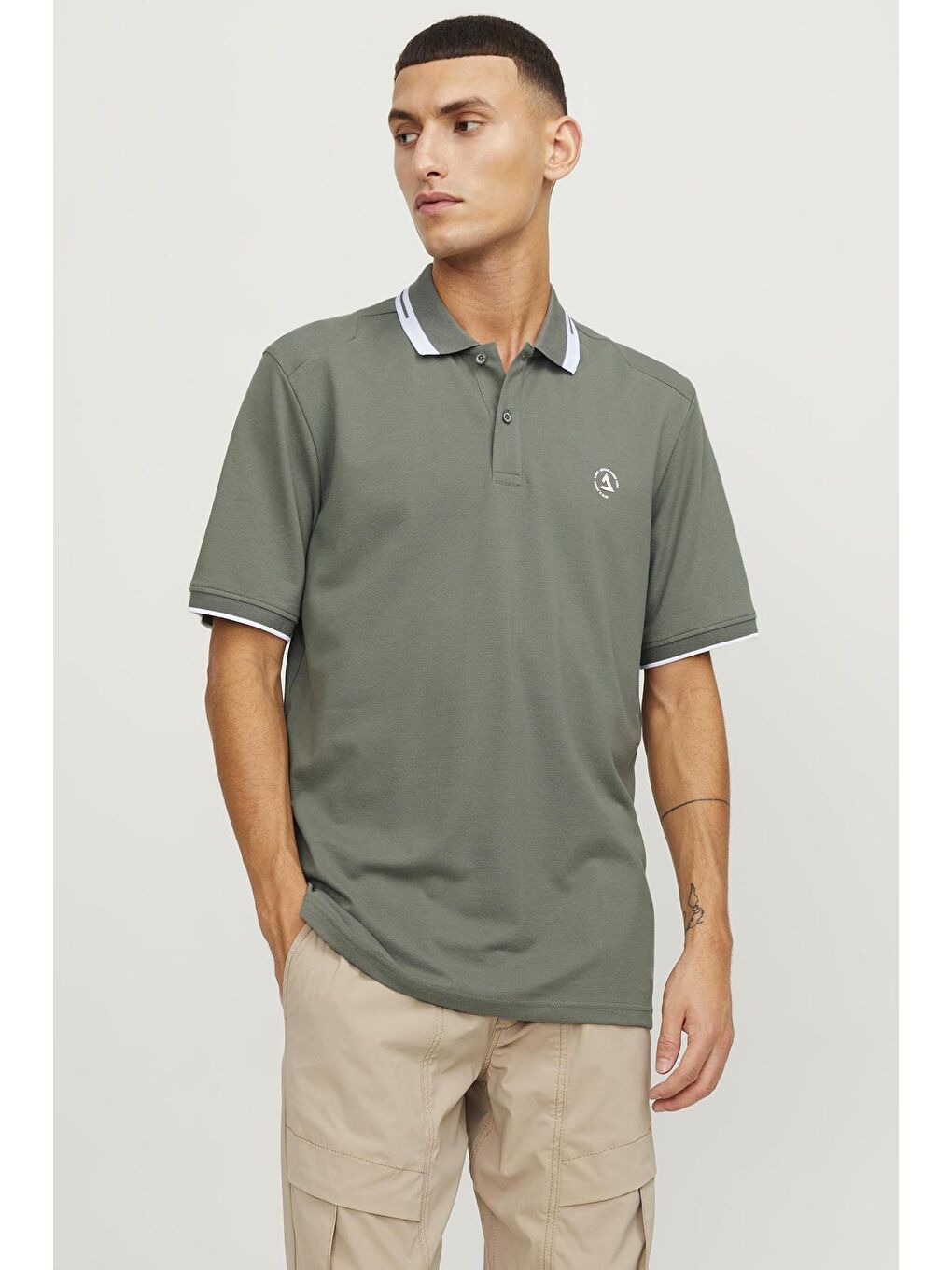 Jack & Jones Yeşil Jcohass Regular Fit Erkek Polo Yaka T Shirt 12252395