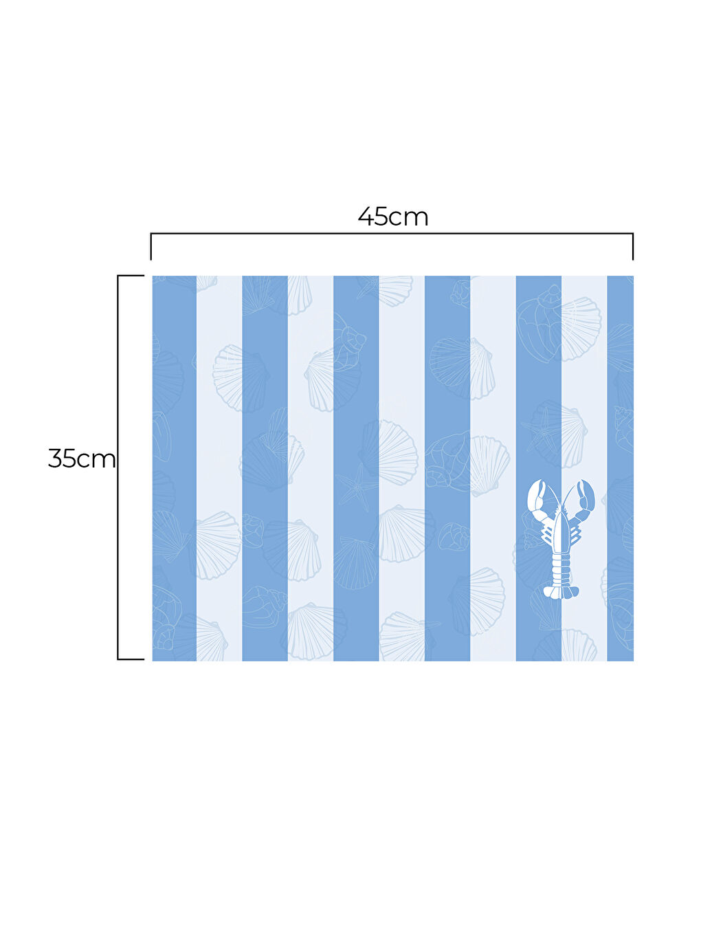 Bluecove Deniz Kabuğu ve Lobster Desenli Deniz Temalı 2’li Amerikan Servis Seti Mavİ-Beyaz-1