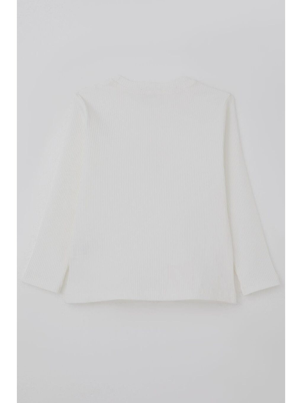 Kız Çocuk Uzun Kollu Tişört Vintage Dantel Fiyonk Aplikeli Beyaz (5-10 Yaş)-1