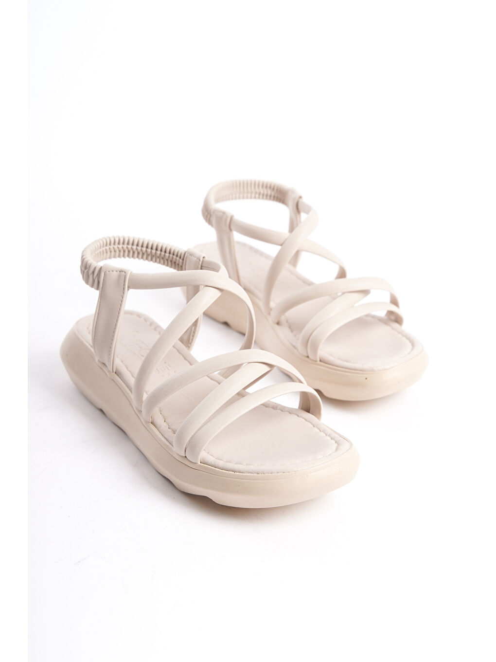 Bej D841 Günlük Ortopedik Kadın Sandalet-3