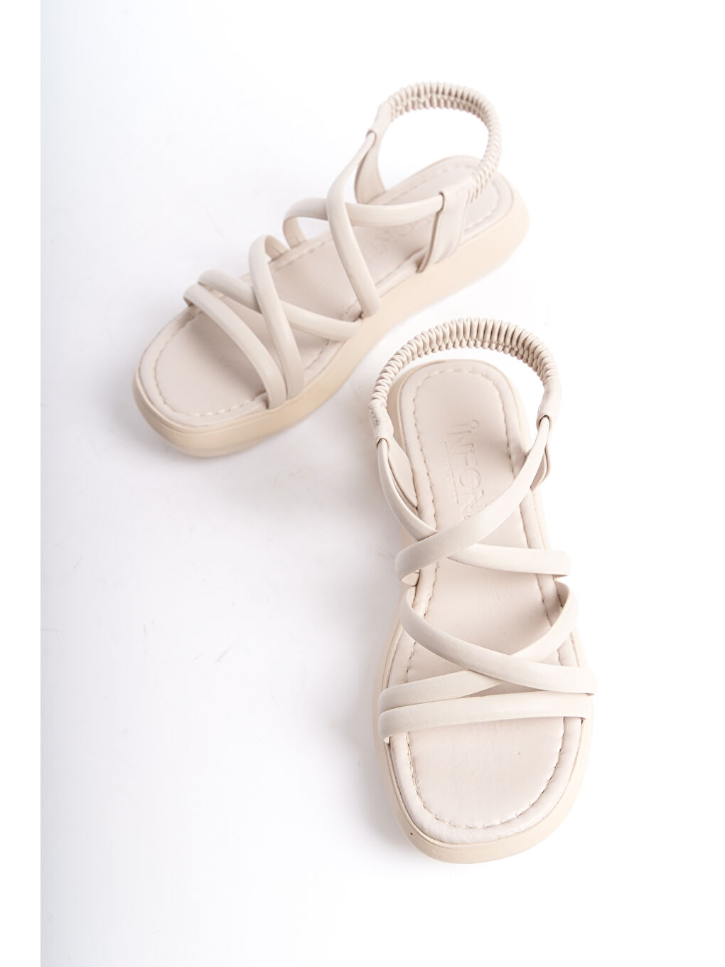 Bej D841 Günlük Ortopedik Kadın Sandalet-4