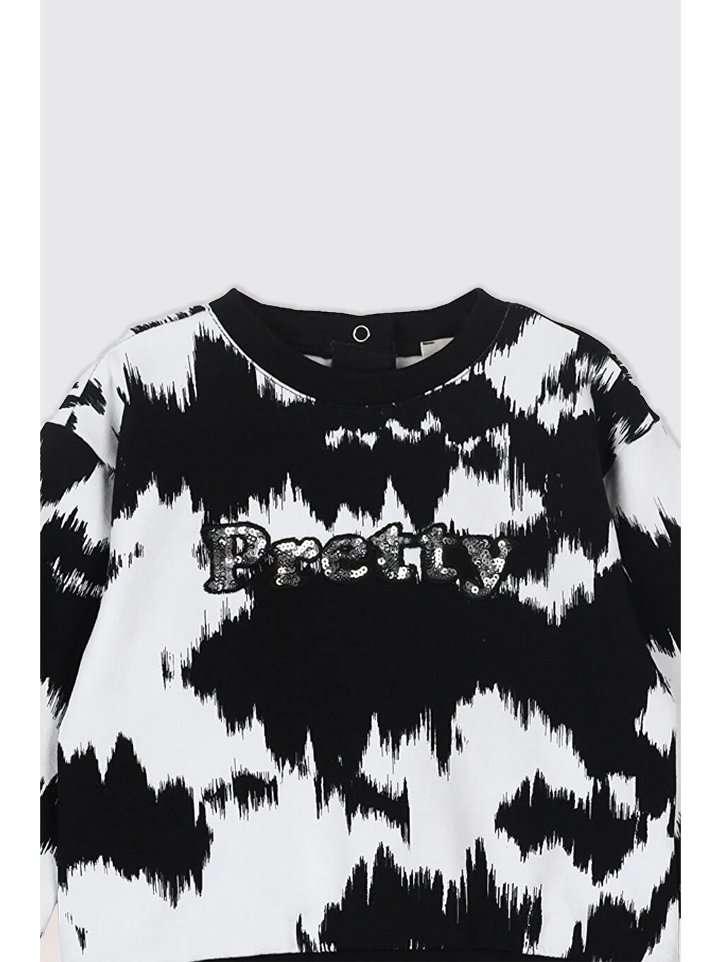 Kız Bebek Nakış Detaylı Desenli Beyaz Sweatshirt-2