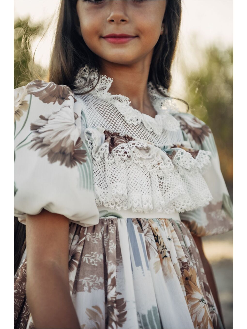 Kahverengi Özel Tasarım Kız Çocuk  Elbise Çantalı Kız Çocuk Elbisesi Doğum Günü Elbisesi Çocuk Abiye-2