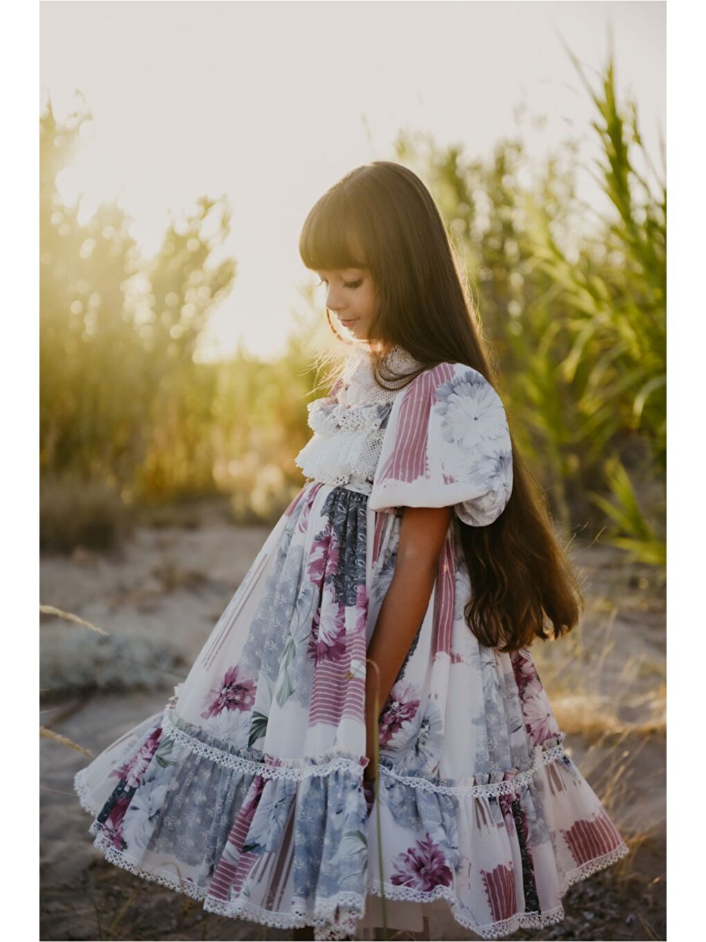 Pembe Özel Tasarım Kız Çocuk  Elbise Çantalı Kız Çocuk Elbisesi Doğum Günü Elbisesi Çocuk Abiye-1