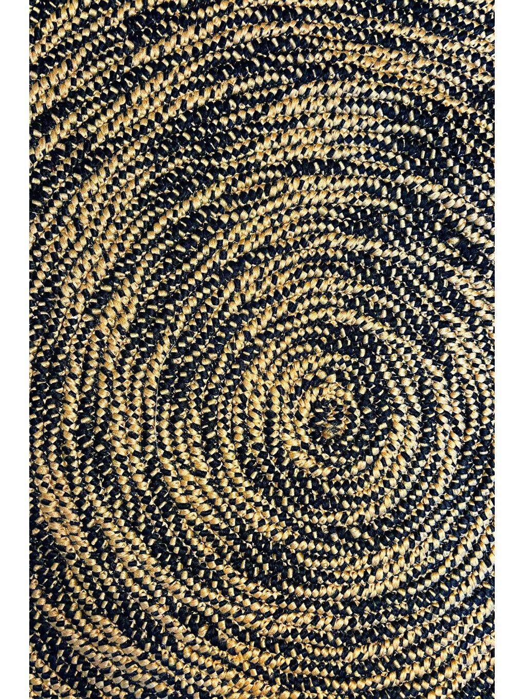 Bej Natural Jüt Halı El Dokuma Hasır Yolluk Bohem Jüt Kilim HMFJUT812 120 x 120 cm-6