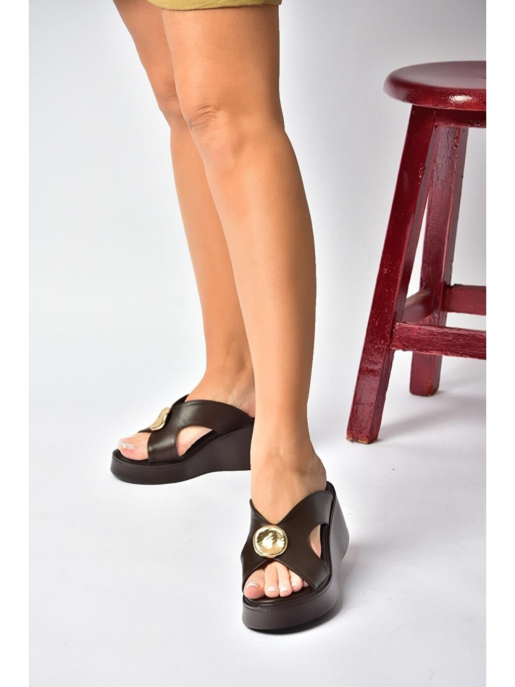 Kahverengi Kadın Terlik Y973965409-2