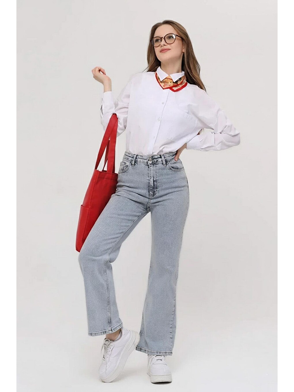 3 Cepli Kırmızı Gabardin Çanta-3