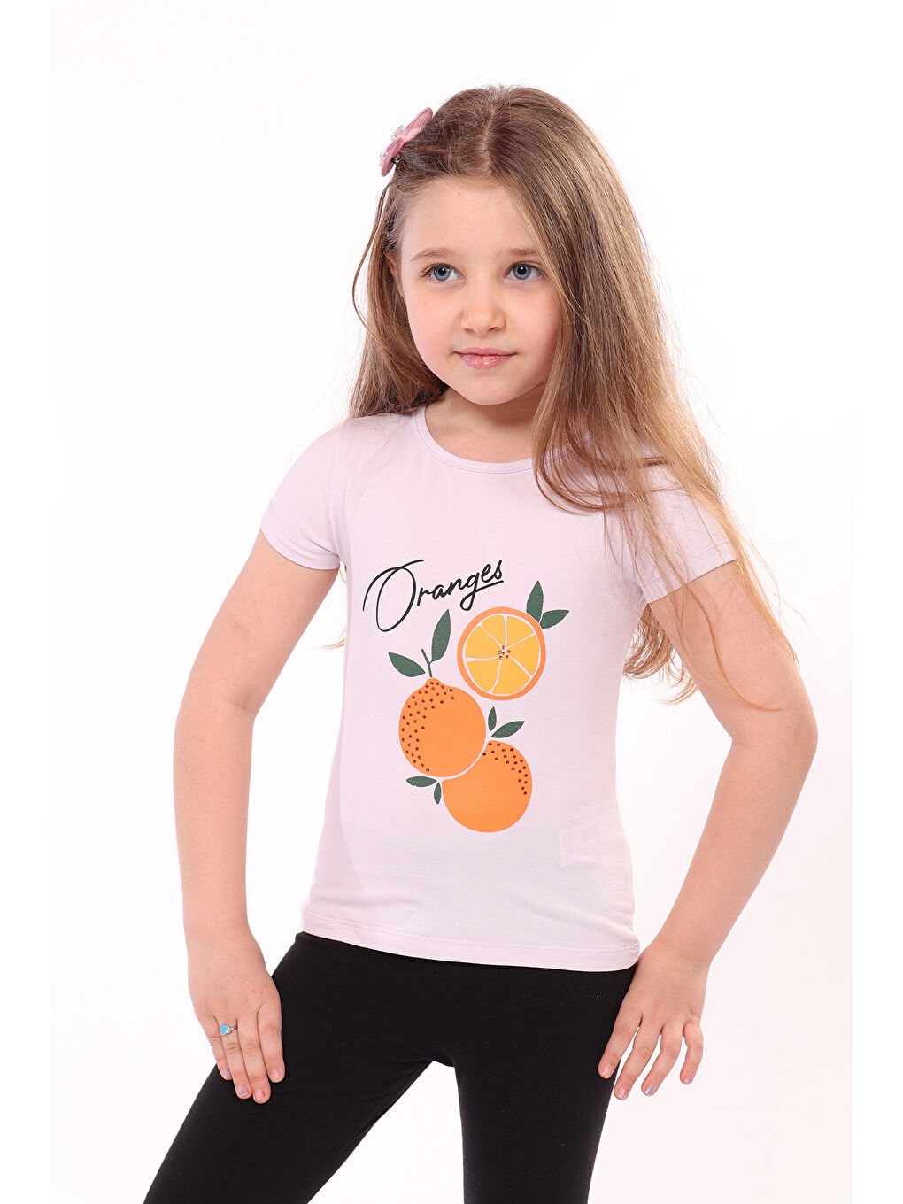 Lila Kız Bebek Baskılı Tişört-1