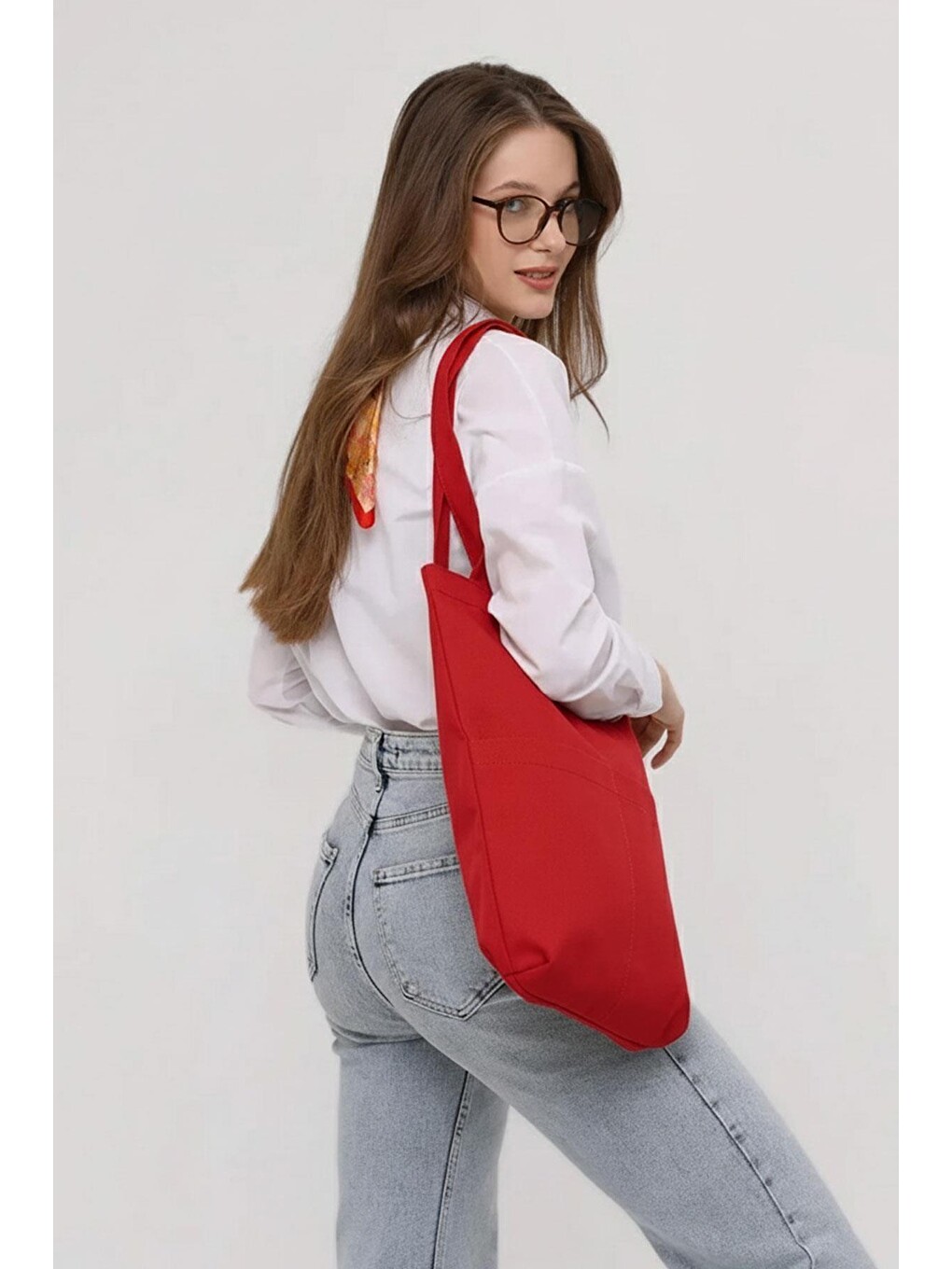 3 Cepli Kırmızı Gabardin Çanta-6
