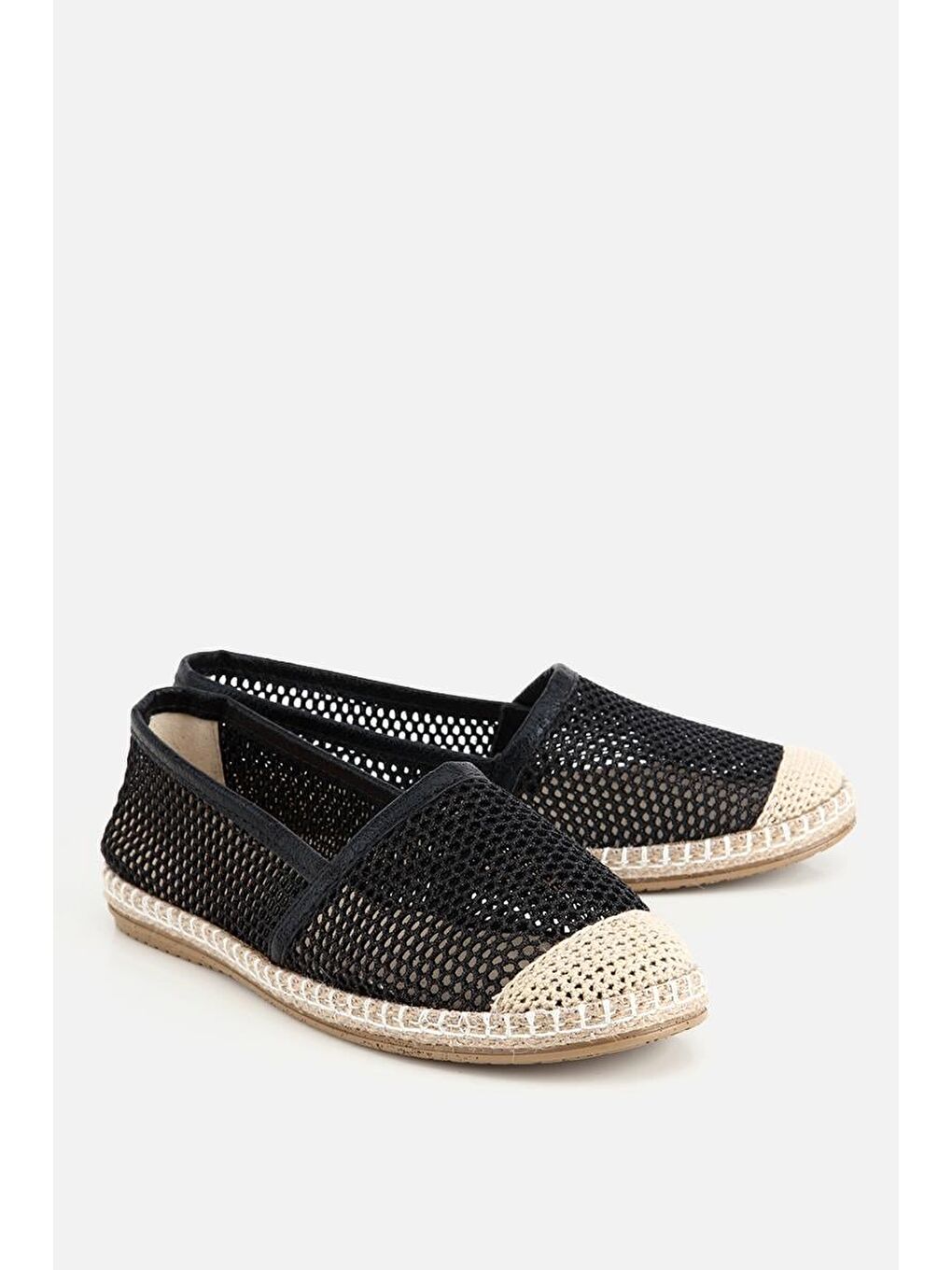 Kadın Siyah Simli Fileli Espadril-1