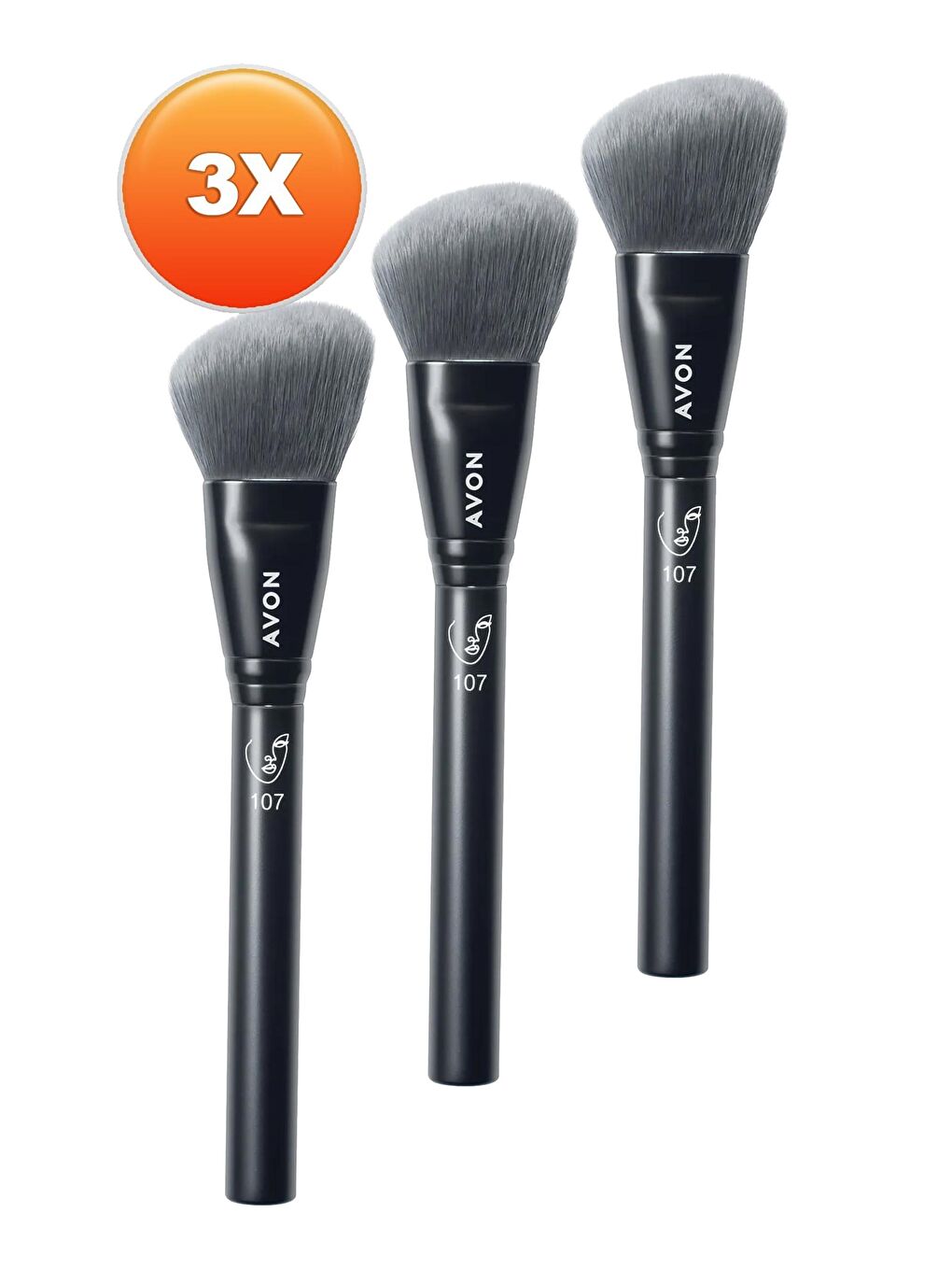 AVON Renksiz Angled Allık Fırçası 3'lü Set - 1