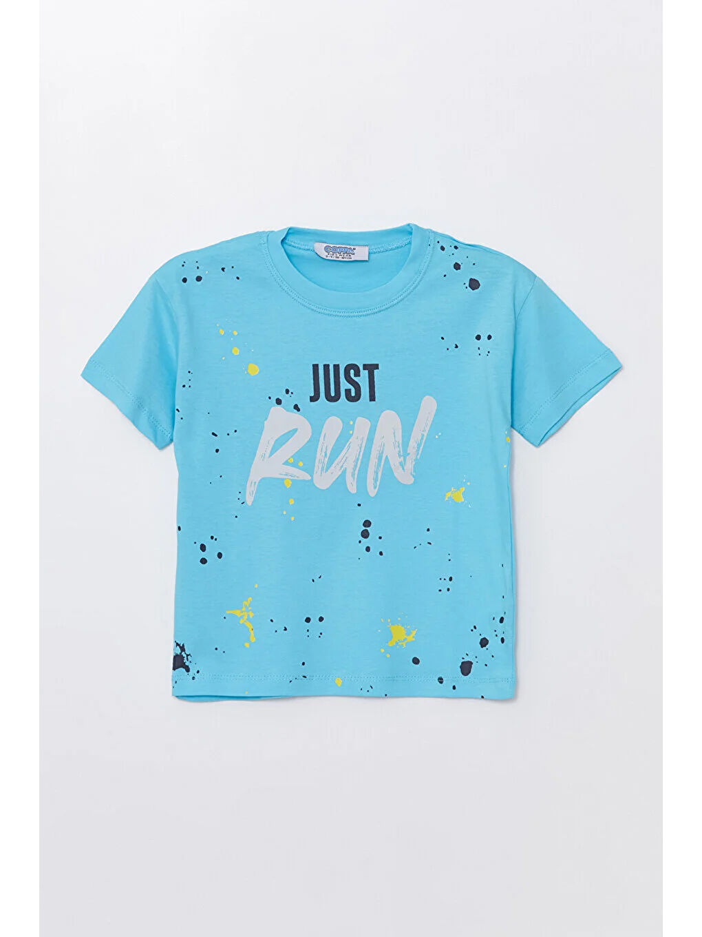Mavi Run Baskılı Penye Şort- T-shirt Erkek Takım-1