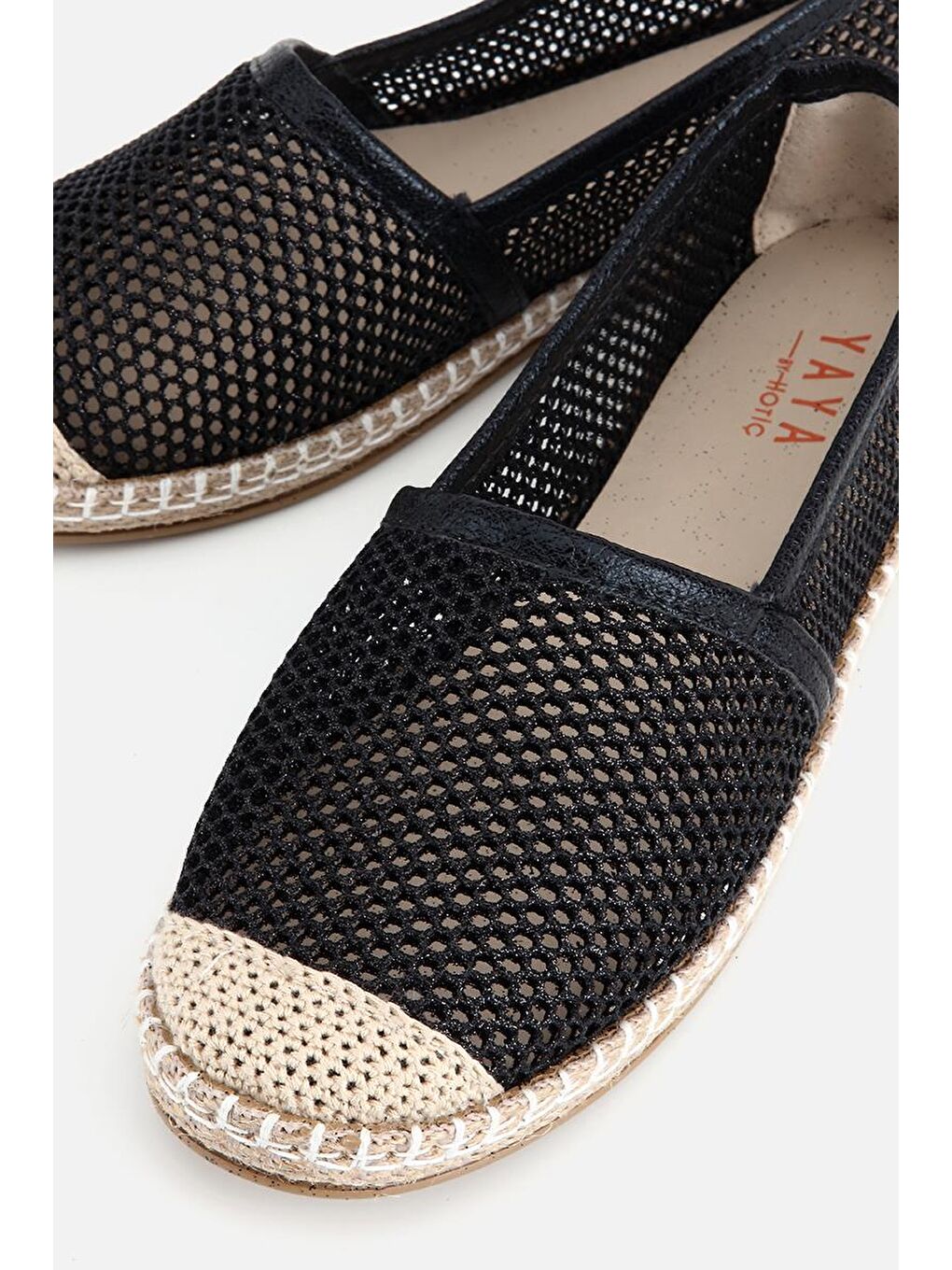 Kadın Siyah Simli Fileli Espadril-3