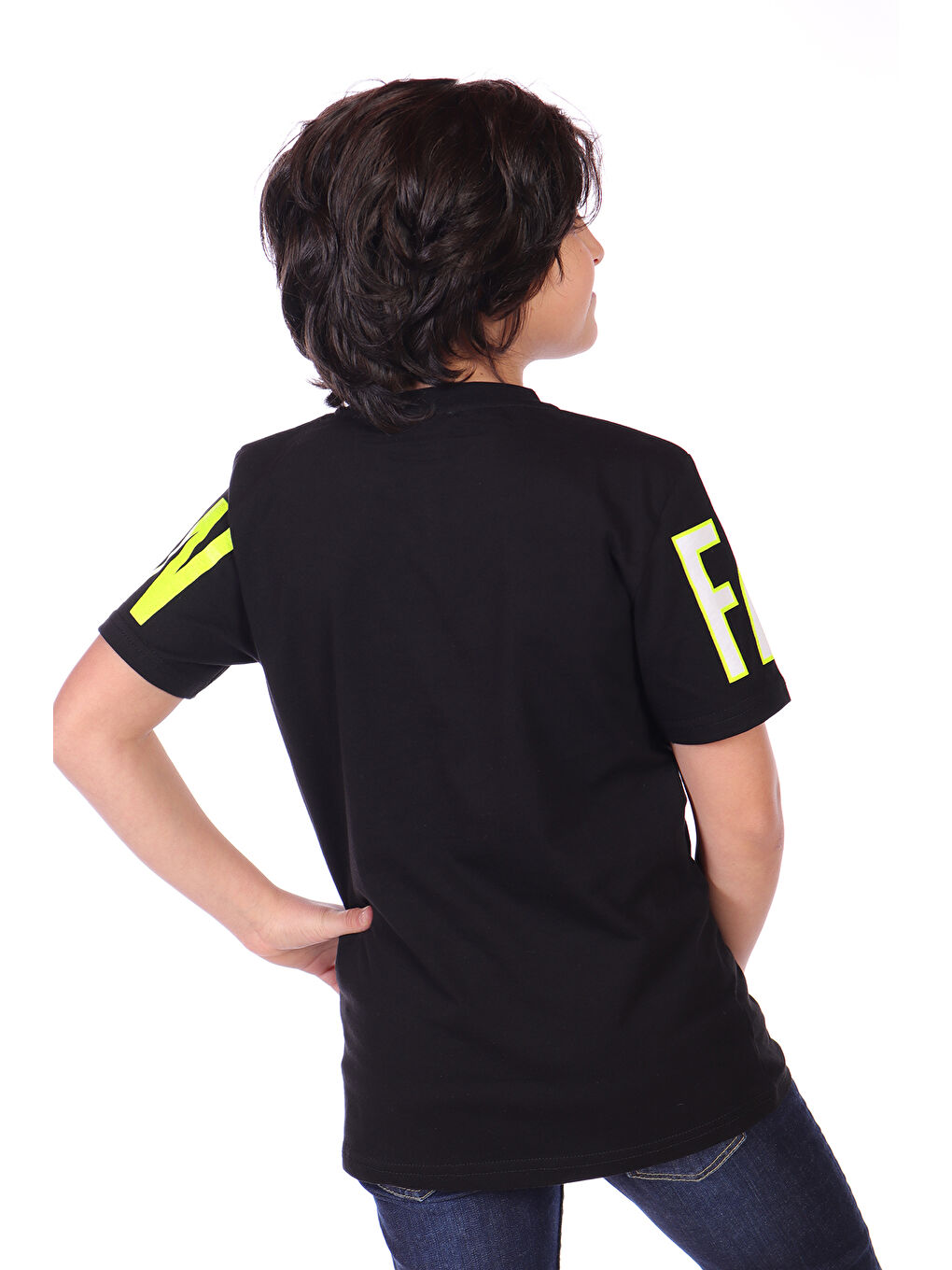 Siyah Erkek Çocuk Fashion Baskılı Tişört-2