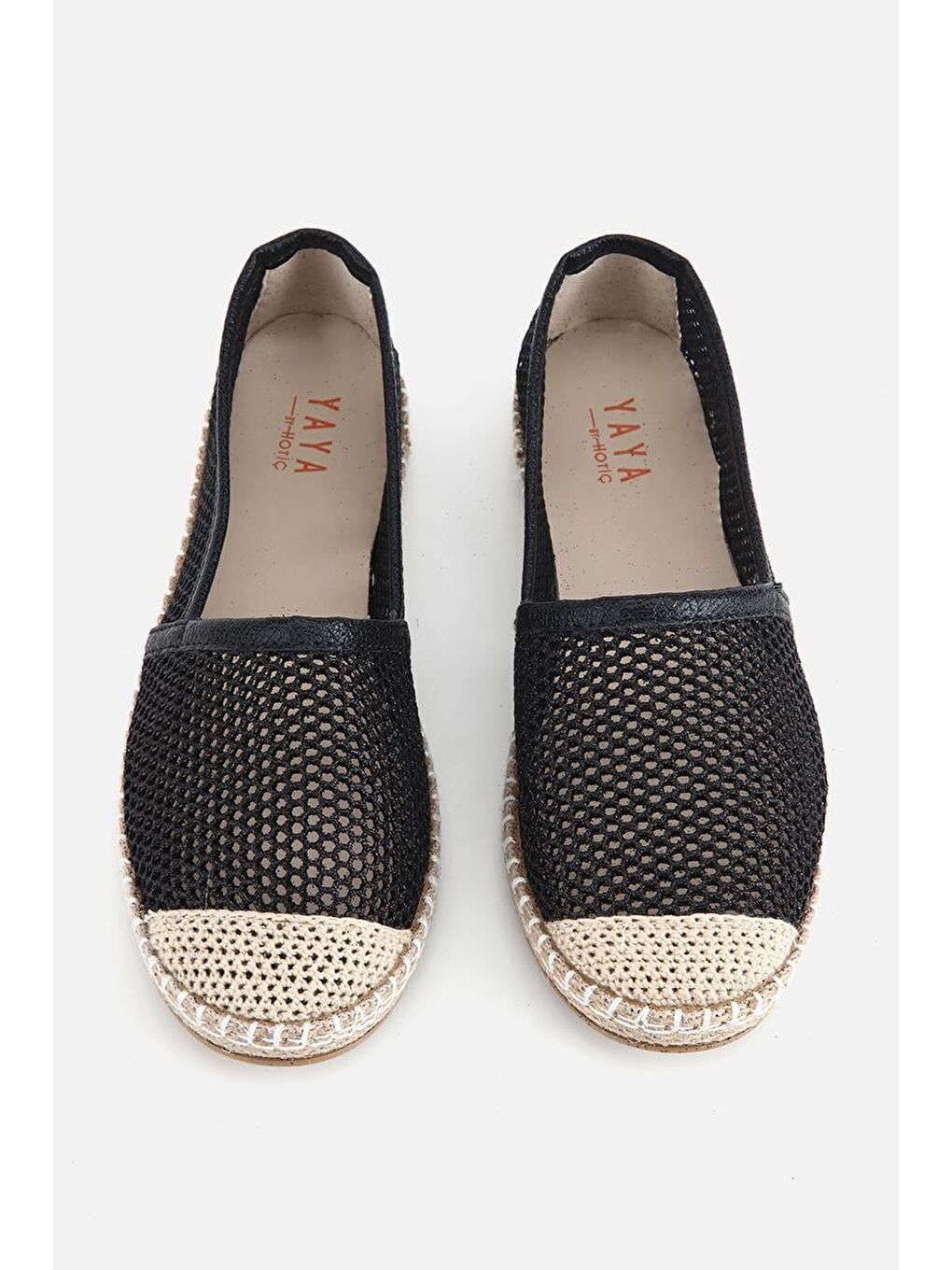 Kadın Siyah Simli Fileli Espadril-5