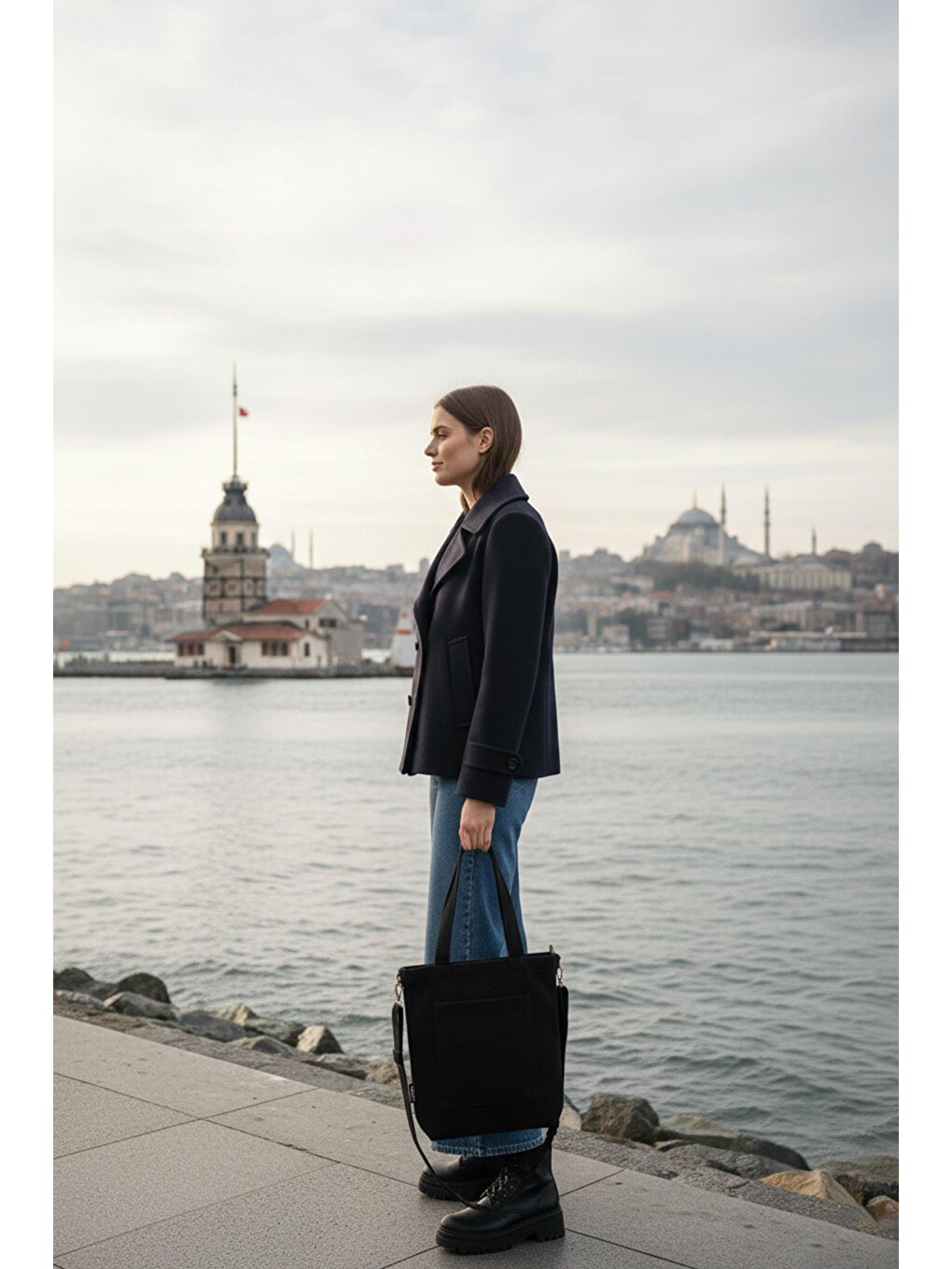 Volera Model Siyah Kadife Çanta-6
