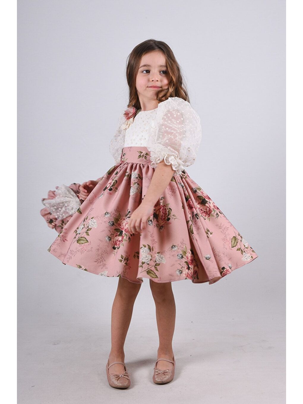 Pembe Çanta Aksesuarlı Kız Çocuk Kısa Elbise_M2371-3