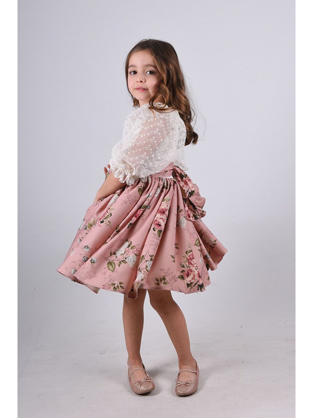 Pembe Çanta Aksesuarlı Kız Çocuk Kısa Elbise_M2371-4