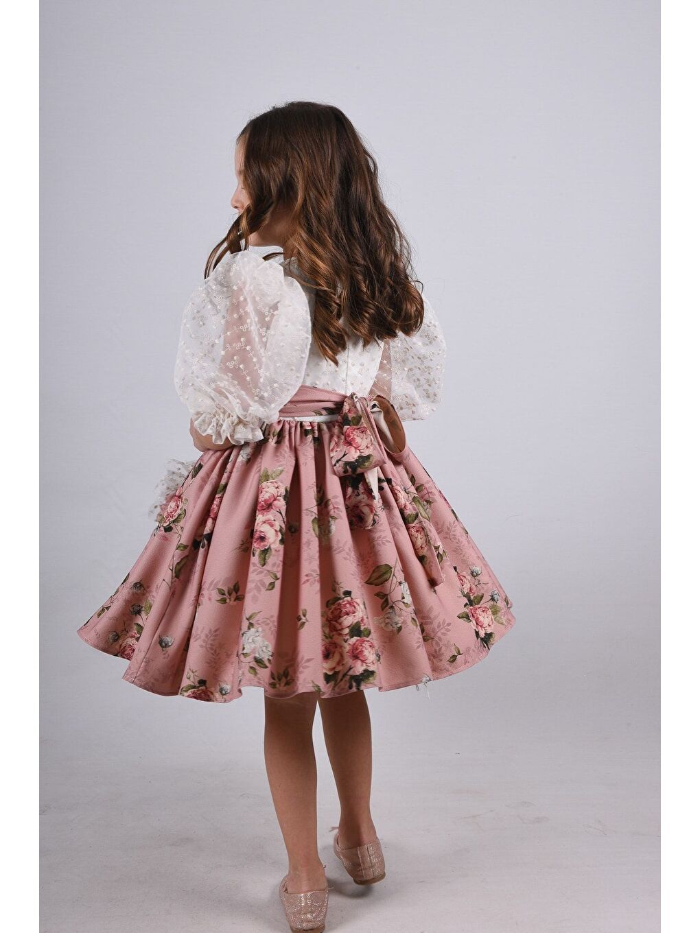 Pembe Çanta Aksesuarlı Kız Çocuk Kısa Elbise_M2371-5