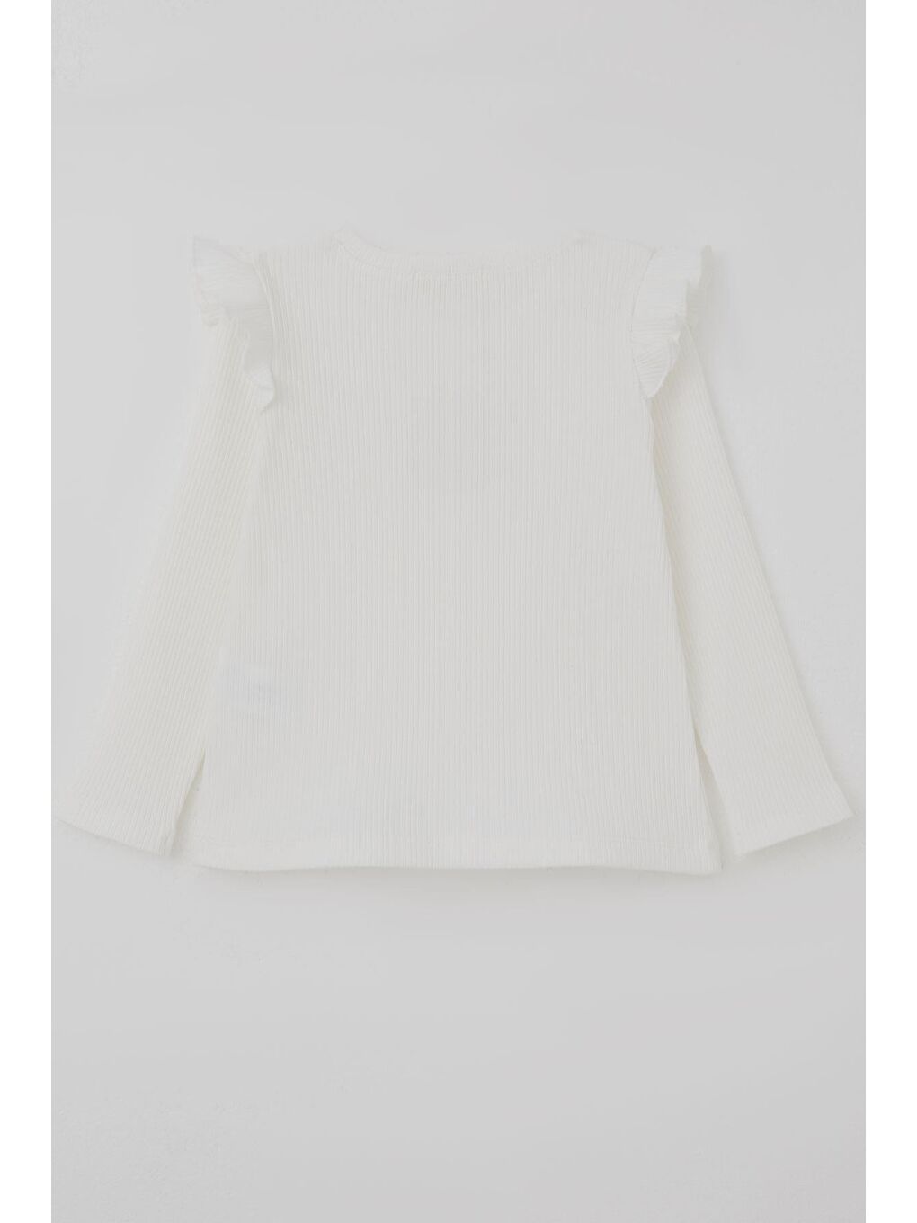 Kız Çocuk Uzun Kollu Tişört Tavşan Aplike Arma Detaylı Ekru (2-6 Yaş)-1