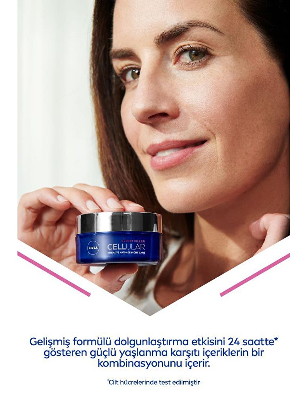 NIVEA Şeffaf Cellular Expert Filler Sıkılaştırıcı Yaşlanma Karşıtı Gece Yüz Bakım Kremi 50 ml, Hyaluronik Asit - 3