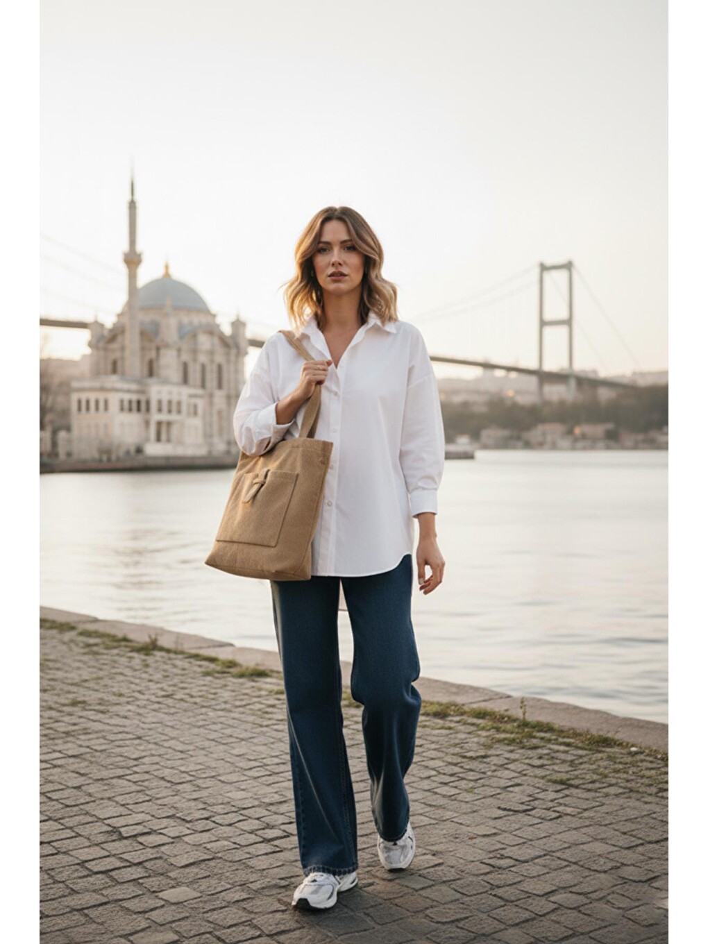 Kahverengi Luna Model Taba Kadife Çanta-6