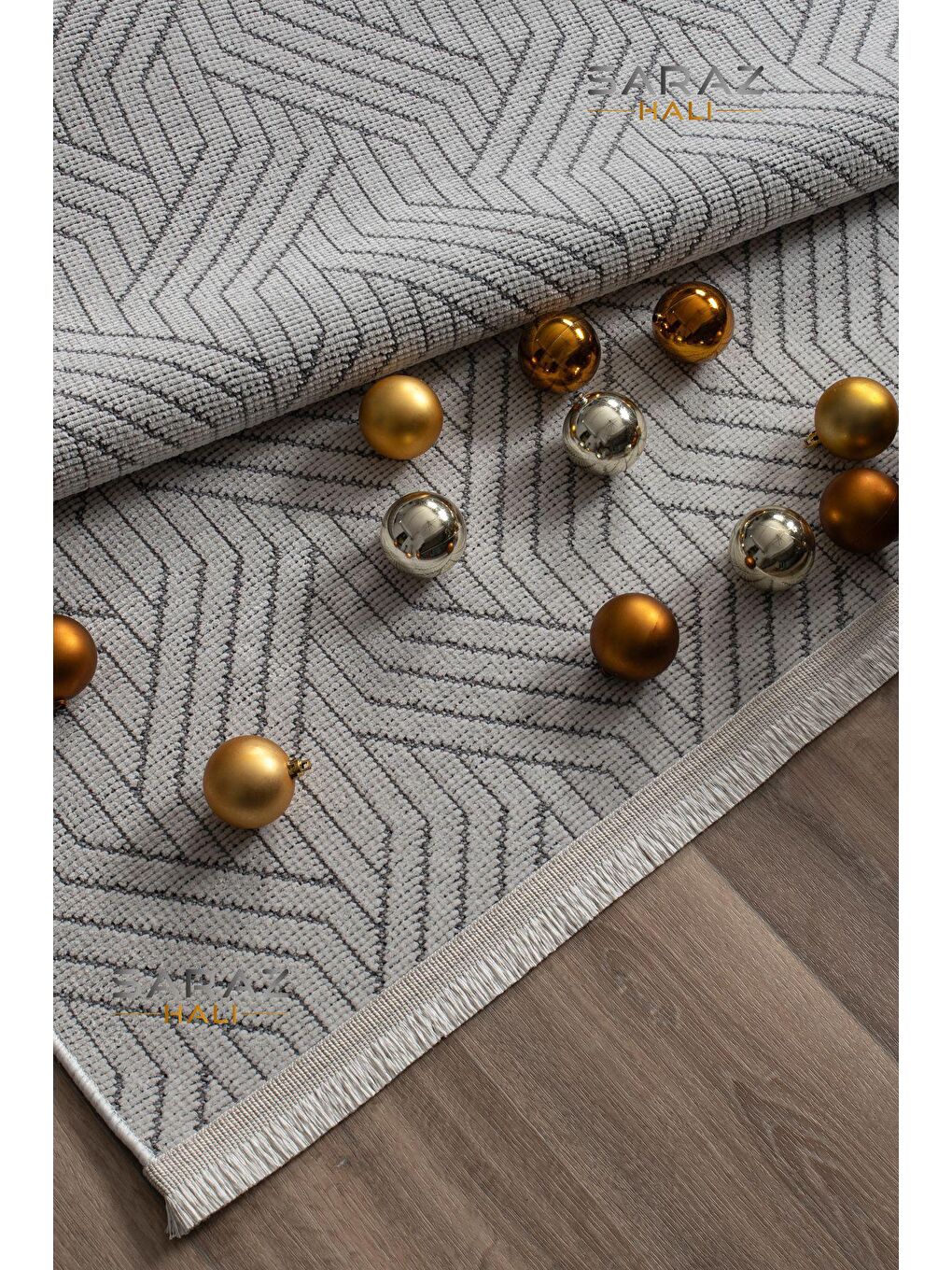 Ekru Bohem Saçaklı Kaymaz Kilim Krem 80x150-1