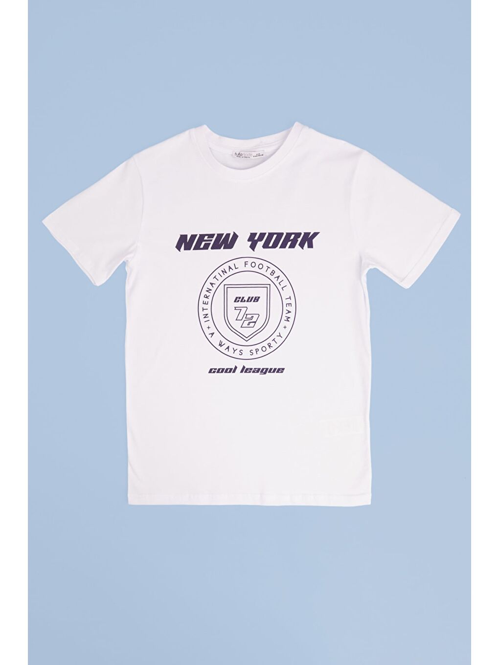 Beyaz %100 Pamuk New York Yazı Baskılı Erkek Çocuk Tişört