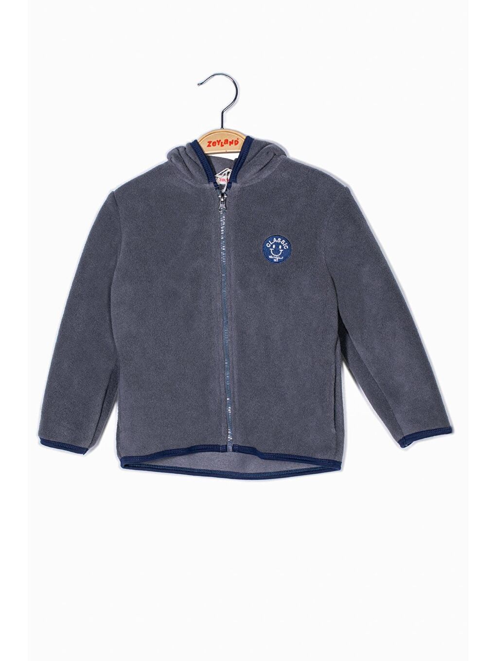 Antrasit Erkek Çocuk Fermuarlı Polar  Fermuarlı Sweatshirt-2