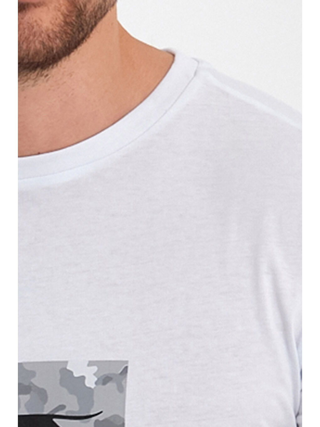 PADERAU Erkek %100 Pamuk Tişört Beyaz-5