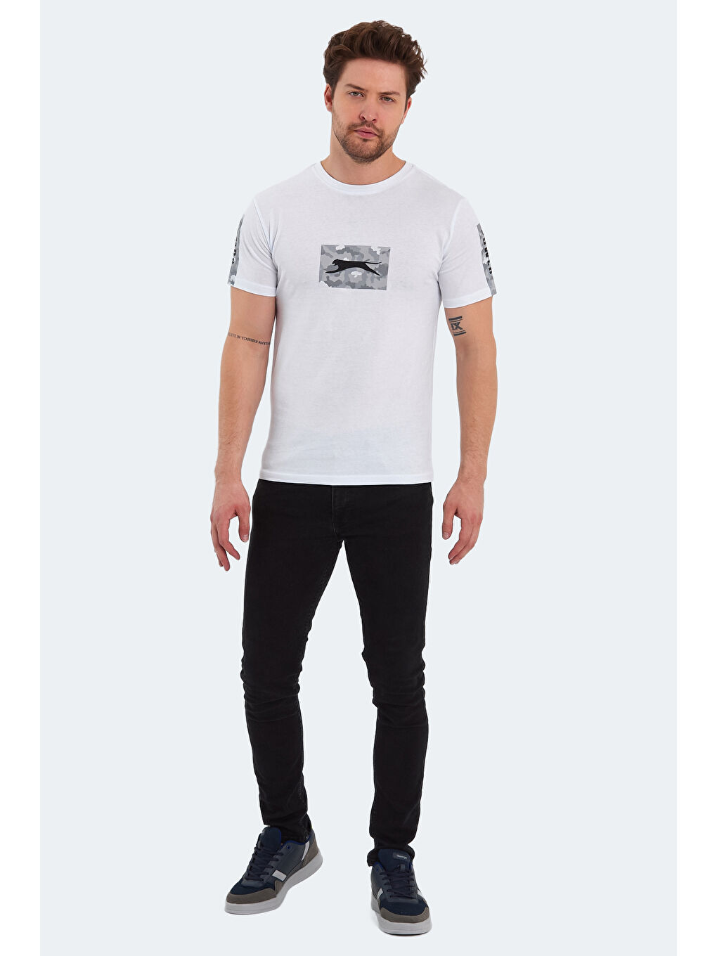 PADERAU Erkek %100 Pamuk Tişört Beyaz-6