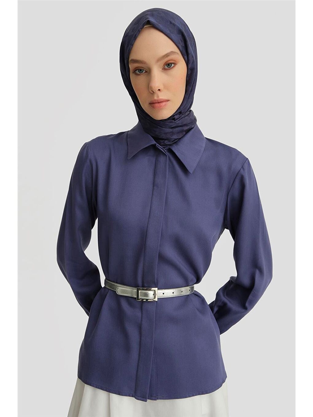 Mavi Lyocell Gömlek 25Y3720 Puslu Mor-2