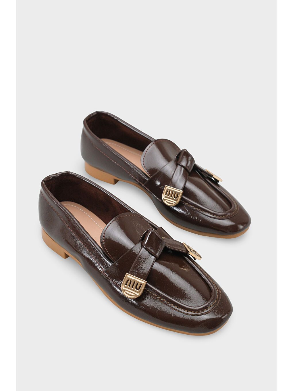 Haki Janessa Metal Tokalı Yumuşak Kadın Loafer Ayakkabı-1