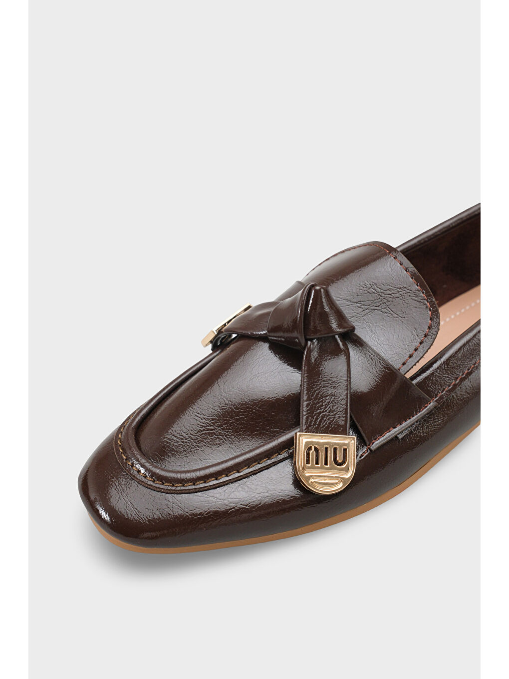 Haki Janessa Metal Tokalı Yumuşak Kadın Loafer Ayakkabı-2