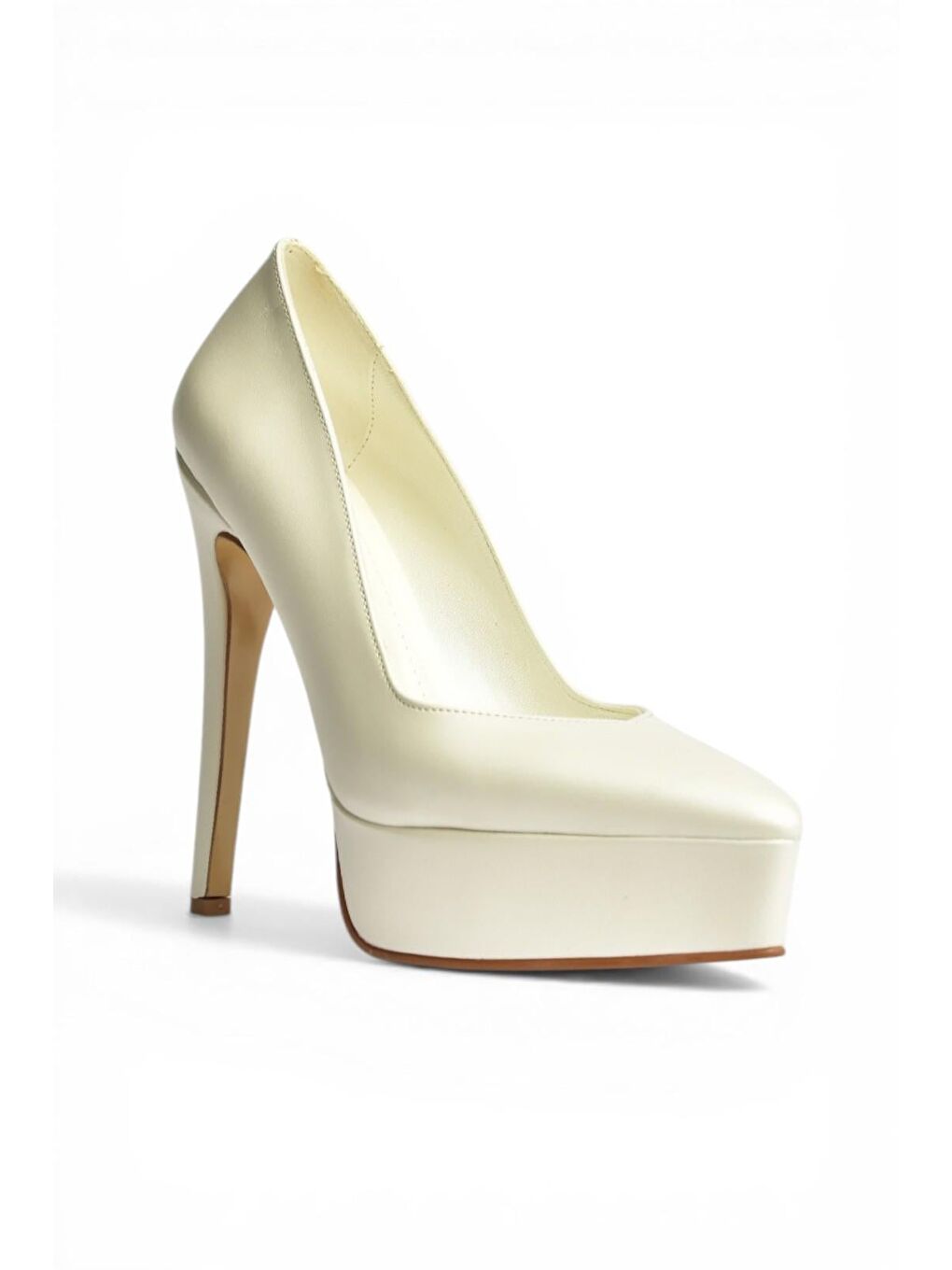 Bej Sedef Kadın Topuklu Ayakkabı Y246221609