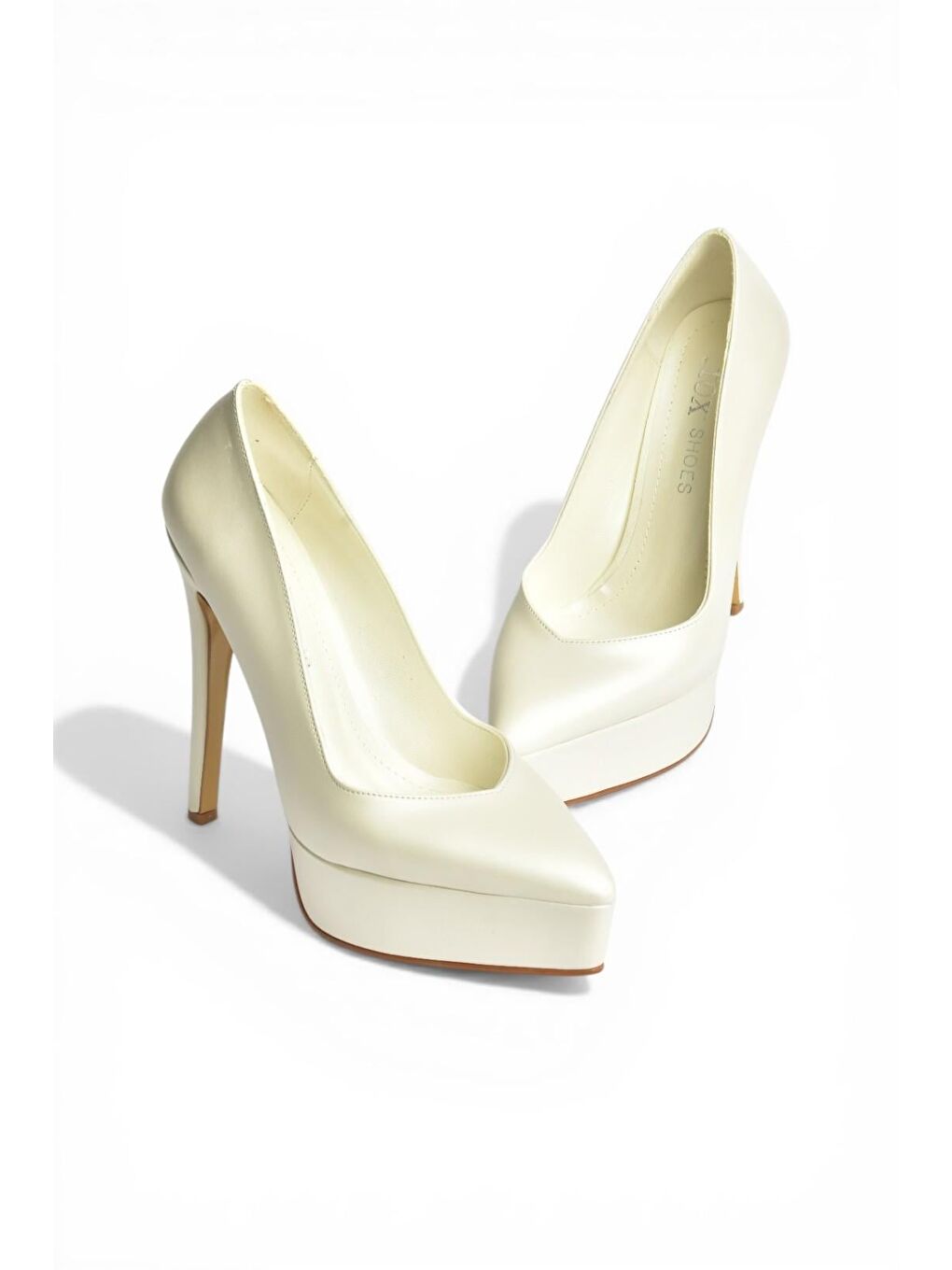 Bej Sedef Kadın Topuklu Ayakkabı Y246221609-4